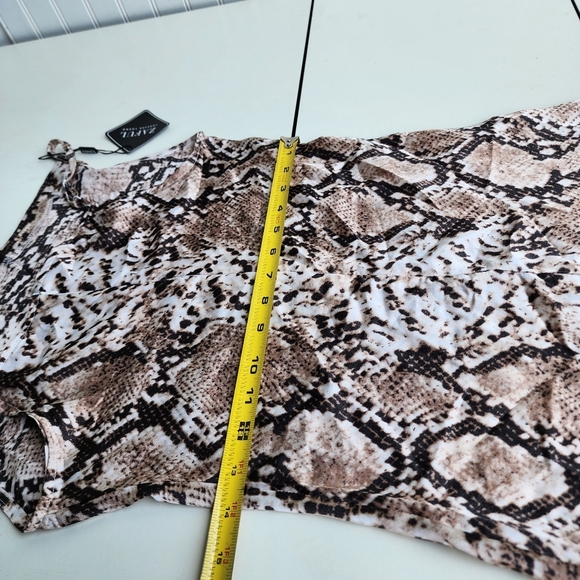 NWT Zaful Women's Sleeveless Sundress Snake Print Satin Mini Dress Brown Sz S - Picture 9 of 13